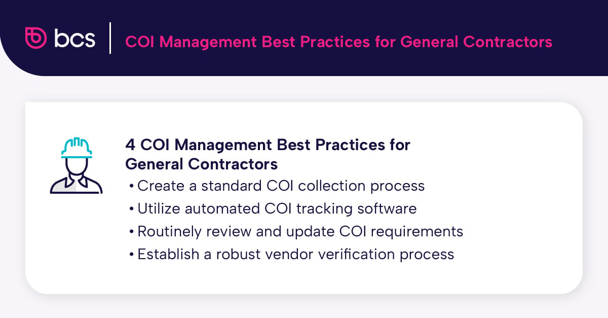 COI Management Best Practices for General Contractors
